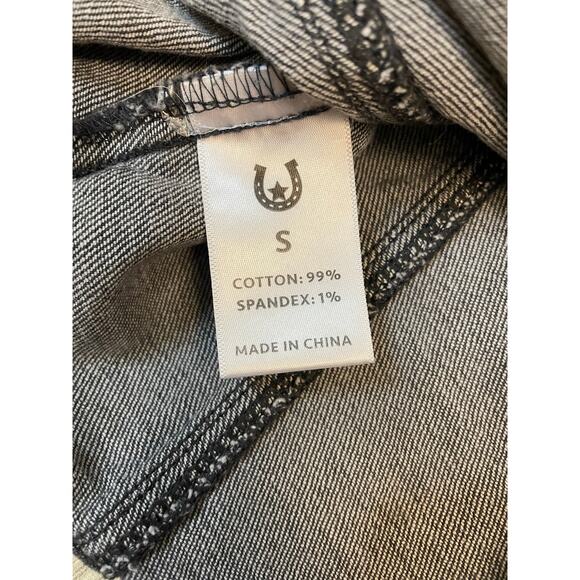 Austin Landing Fringe Denim Vest Western Boho Gray Women’s Small - Picture 8 of 9